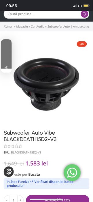 Subwoofer vibe v3 schimb cu diverse sau vand