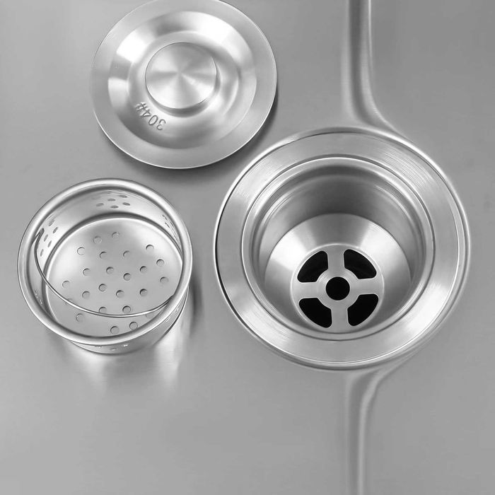 Chiuveta inox o cuva 40x45x22cm completa cu suport baterie scurgere