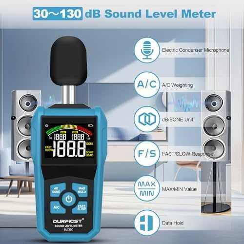 DURFICST шумомер 30-130dB с цветен LCD дисплей