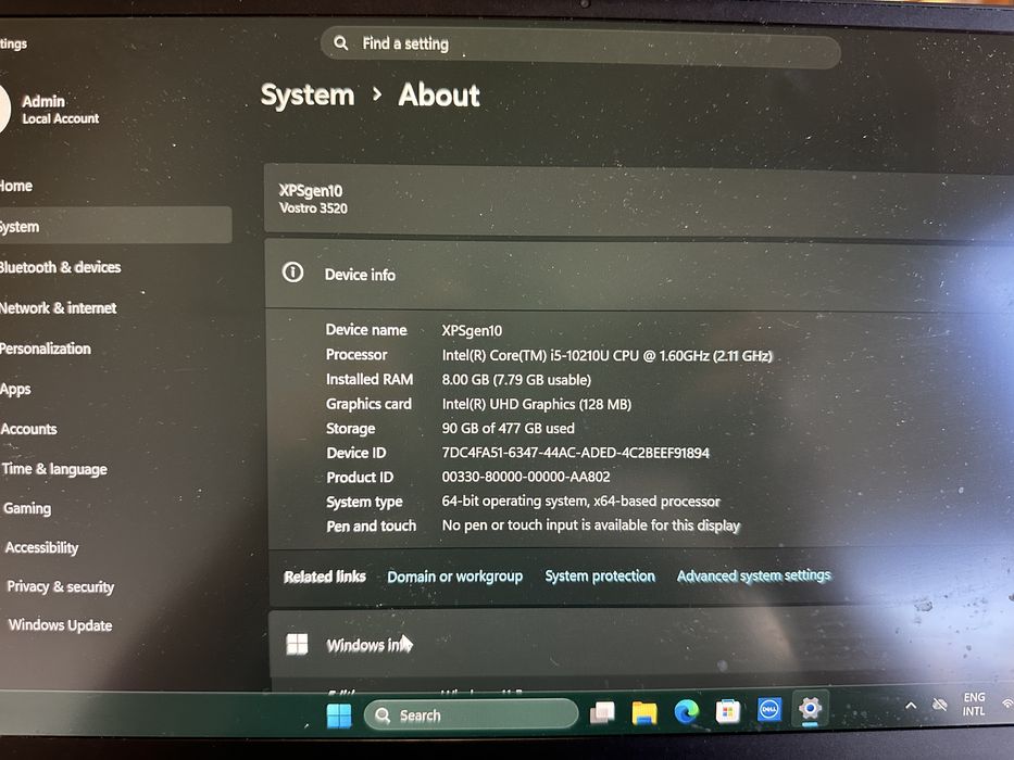 Laptop Dell XPS 13 7390 i5 gen10 512 GB ssd
