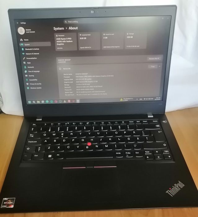 Lenovo ThinkPad L14 G1 | Ryzen 3 PRO 4450U / 8GB / 256GB SSD