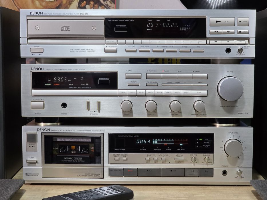 Linie audio DENON, deck dr-m30hx, 3 head, receiver, cd player, boxe