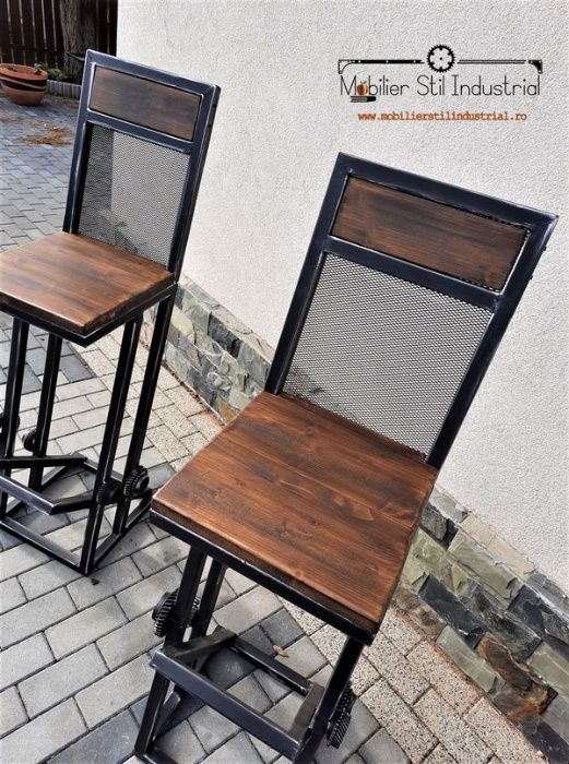 Scaun de bar fier, robust stil industrial-orice dimensiune dorita