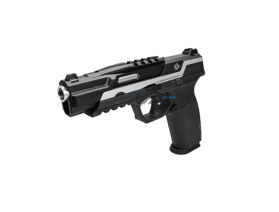 Replica pistol GTP9 Piranha TR Silver GBB G&G