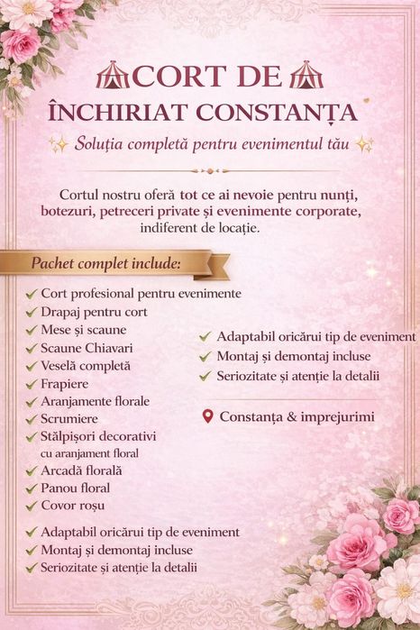 Cort de inchiriat pentru evenimente