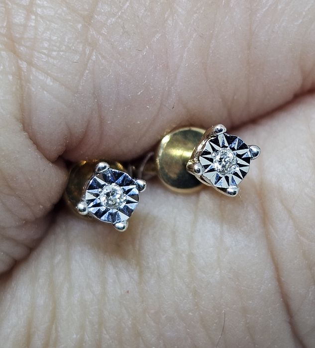 Пуссеты бриллианты 585проба