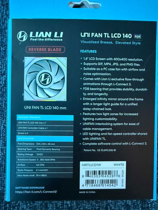 Вентилатор Lian-Li 140mm LCD reverse blade