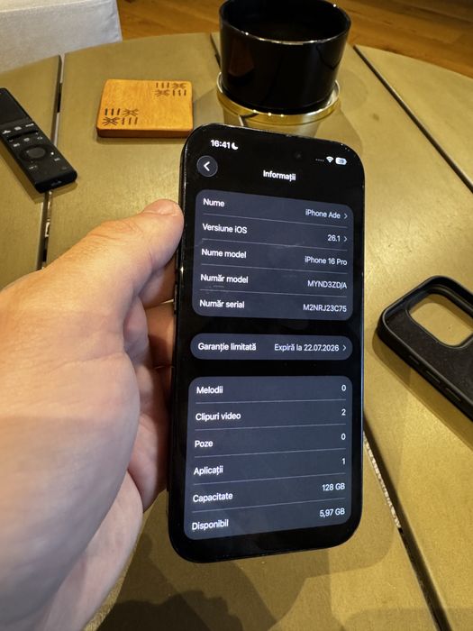 iPhone 16 Pro Black Titanium Factura Garantie 2027 100% Baterie
