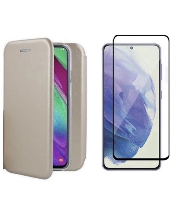 Husa Flip Case Piele Eco +Folie Sticla Samsung A14/A15/A34/A54/A16/A36/A37/A57