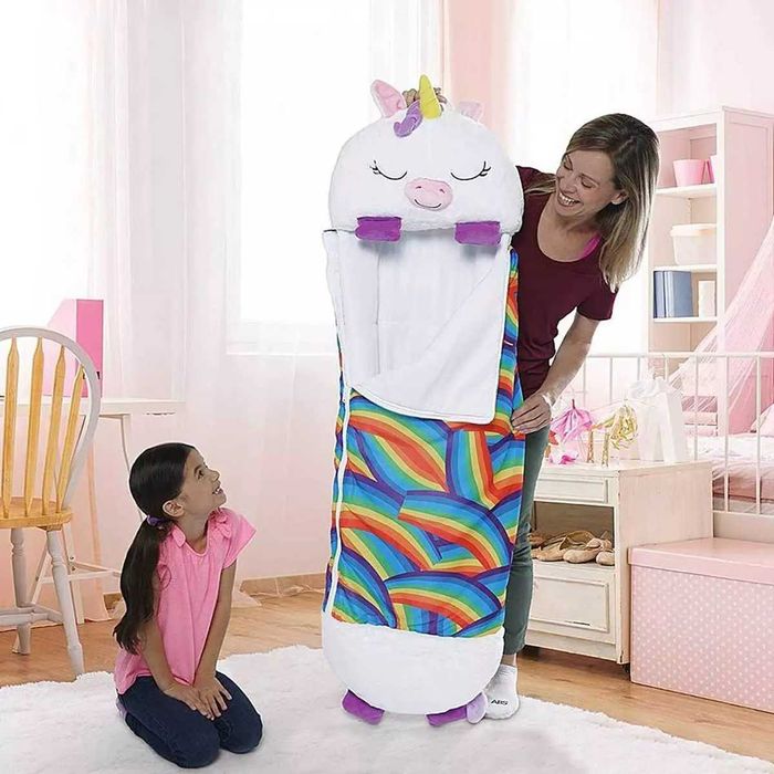 Детски спален чувал с възглавница – еднорог или акула