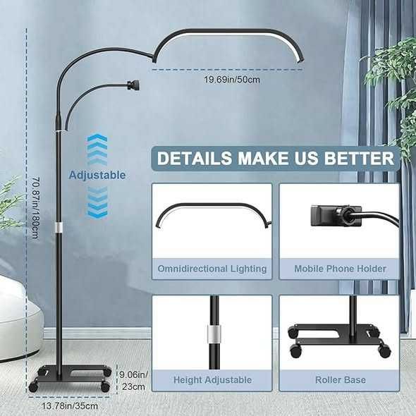 Lampă de podea LED, lampă cosmetică pentru gene