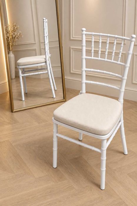 Scaun Chiavari Tiffany Alb/Perna  – Elegant pentru Evenimente, Nunti si Restaurante