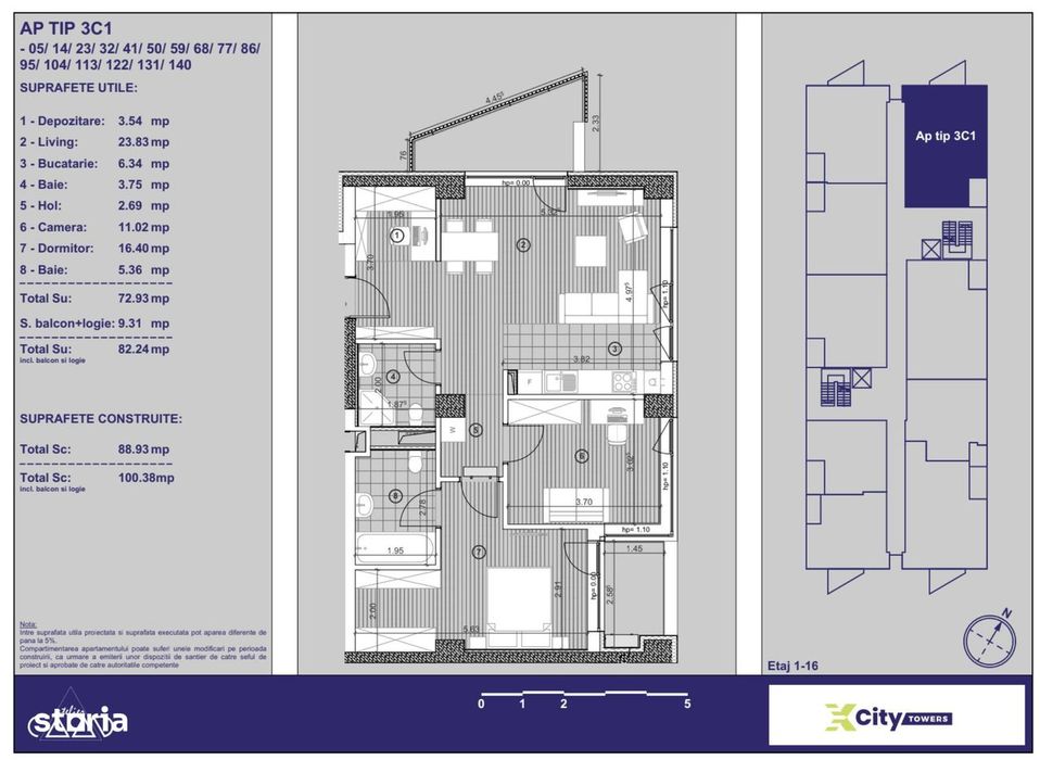 Apartament NOU, cu 3 camere în Timișoara, parcare subterană inclusă — fotografia 1