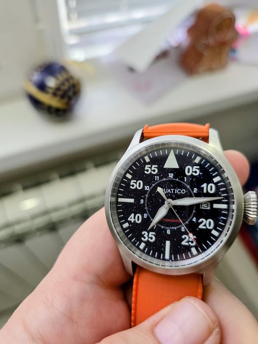 Aquatico Horizon Hawk Aventurine Dial Automatic Pilot Watch