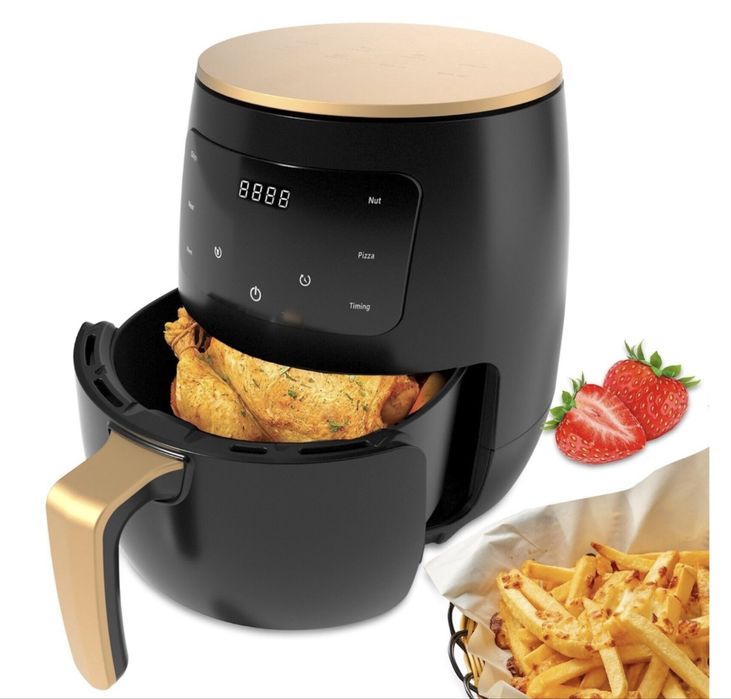 Friteuza cu aer cald Air Fryer,Display Digital pentru familie Functie de Coacere 6L