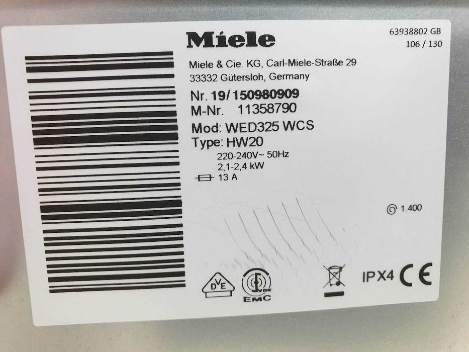 Miele W1 Excellence Пералня PowerWash Миеле 12м Гаранция