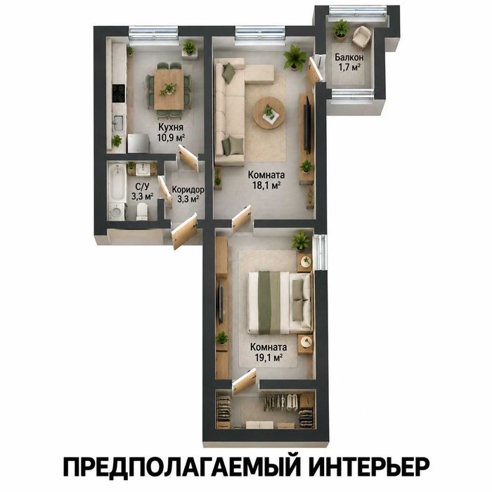 Продажа 2-комнатной квартиры