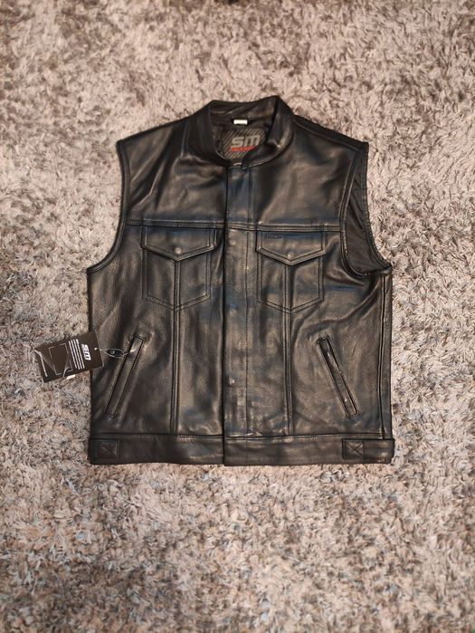 Vesta moto din piele naturala mărimea M, L, XL, 2XL, 3XL și 4XL