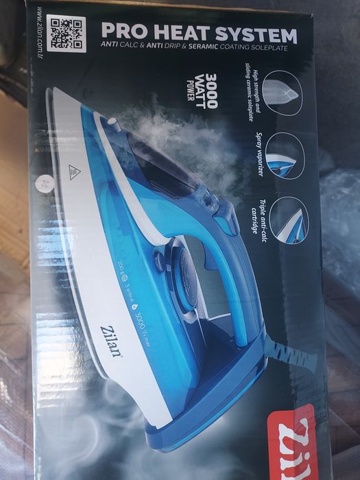 Fier de calcat Zilan2908 Albastru, 3000W, talpa ceramica, antiKalk