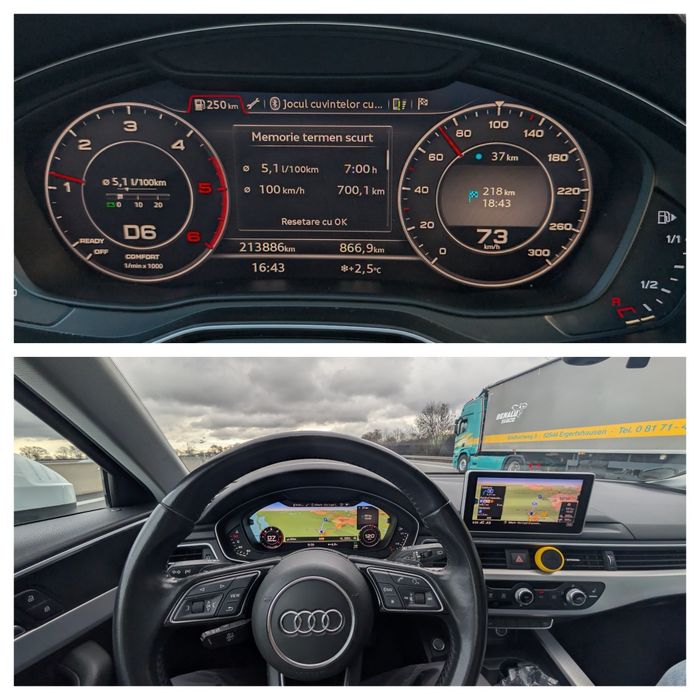 Audi A4 B9 2.0 TDI 190 CP • Automată • 2018  Virtual Cockpit KeylessGo