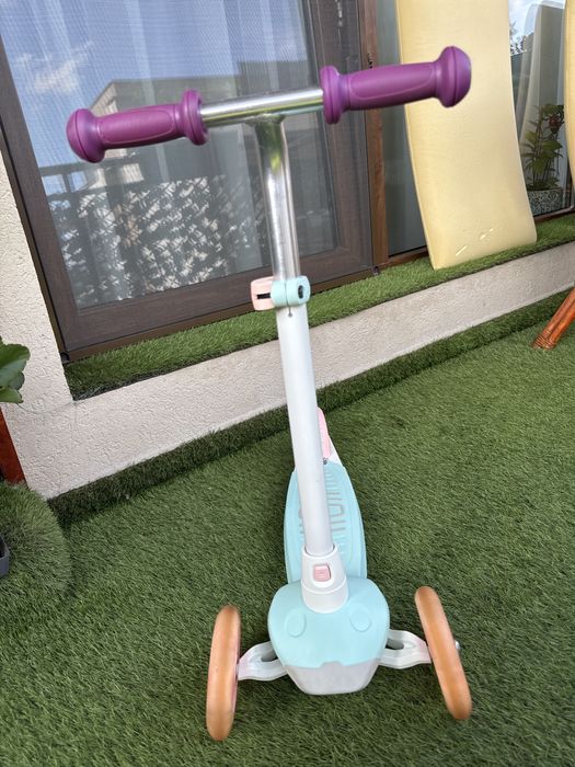 Trotinetă pentru copii B1 500 v2 80-120CM Alb/Mentă - Oxelo