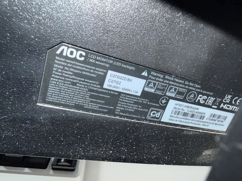 Monitor gaming AOC 27 inch
