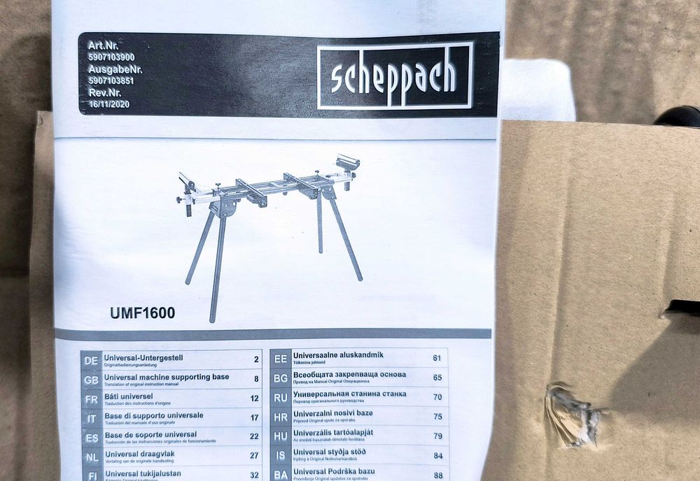 Masa Suport Universala Pentru Gater Si Debitor Scheppach UMF1600 Import Germania