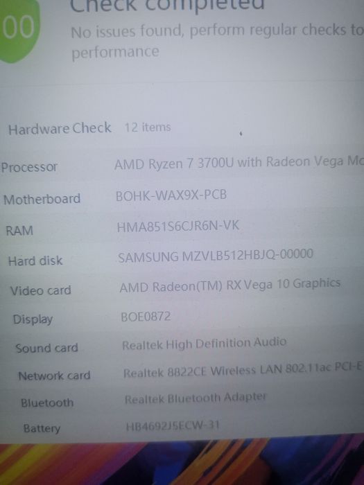 Huawei matebook d15 Ryzen 7 3700U