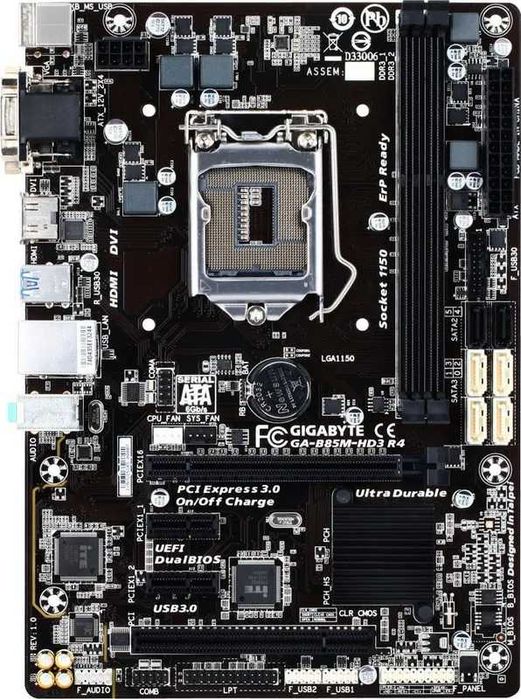 Дъно Дънна платка Gigabyte GA-B85M-HD3 R4 1150 DDR3