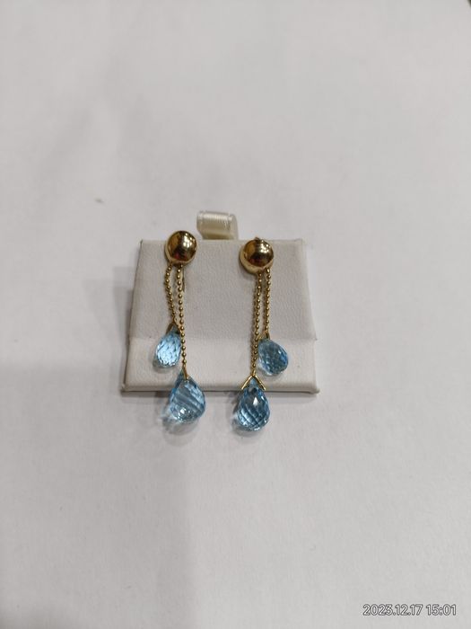 Vind cercei din aur 18kt cu aquamarine