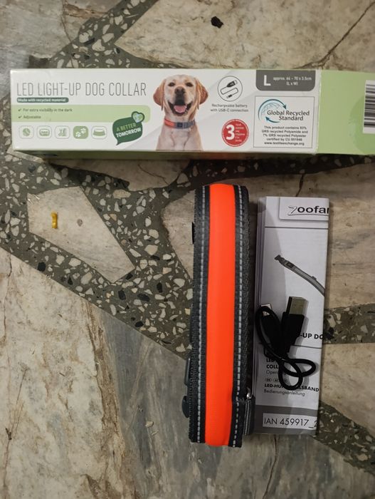 Светещ LED нашийник за куче – Размер L
