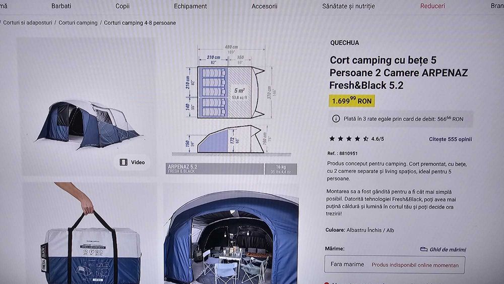 Cort cu bete APRENAZ Fresh& black 2 camere