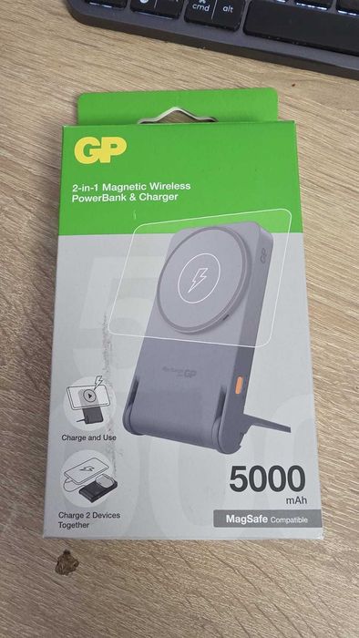 Incarcator magnetic + baterie GP 2-in-1 Wireless PowerBank 5000mAh
