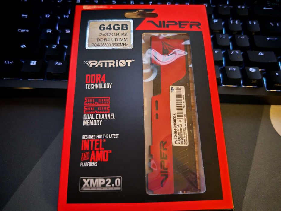 Рам памет Patriot Viper Elite II DDR4 RAM 64GB (2X32GB) 3600MHz