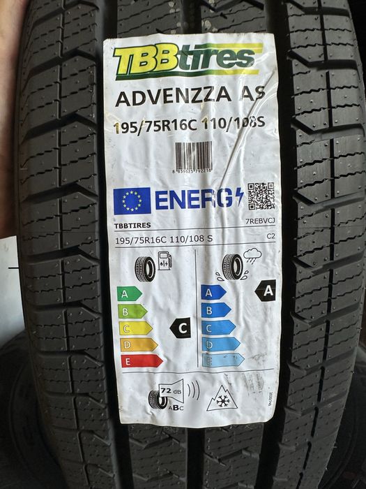 Нови Всесезонни Бусови Гуми TBB TIRES ADVENZZA AS 195/75R16C 110/108S 1957516 1957516C