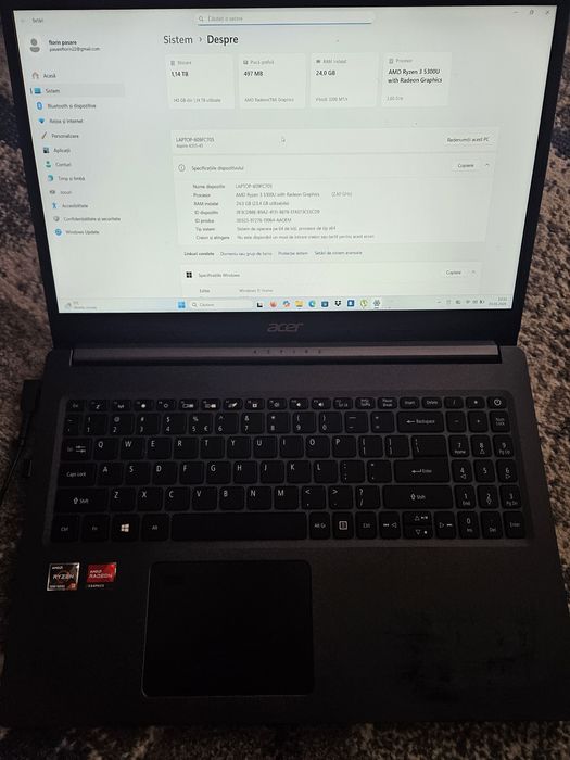 Acer razer 3 ,24 gb ram