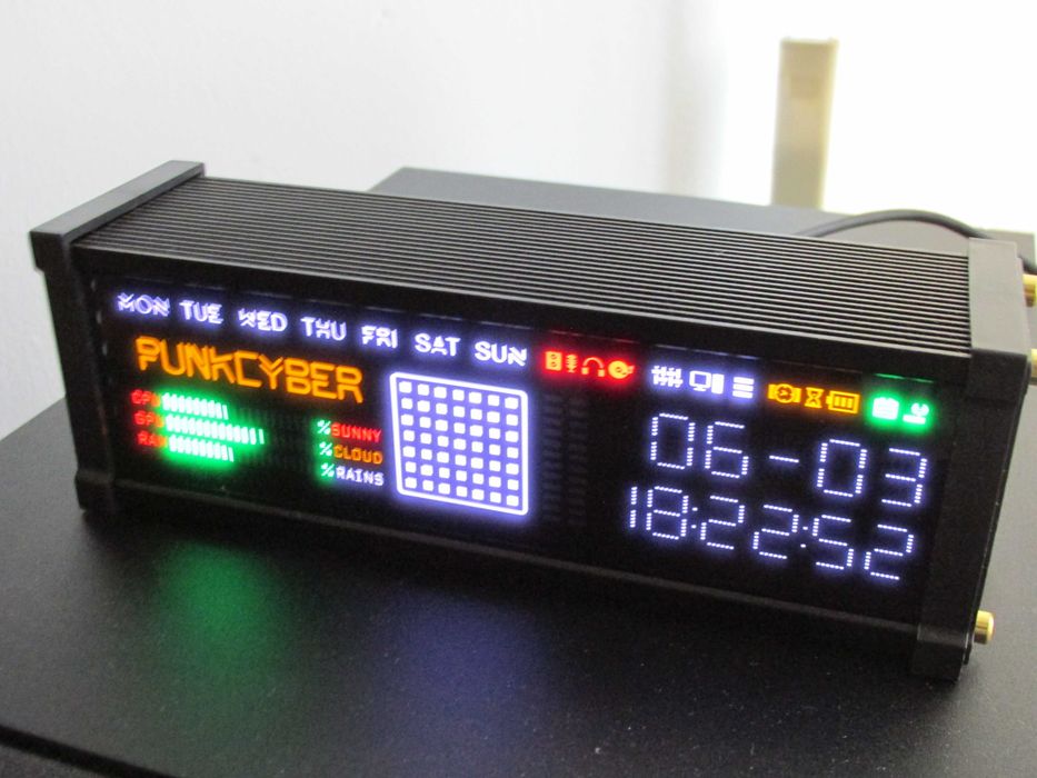 PUNKCYBER настолен дигитален часовник с VFD дисплей нов