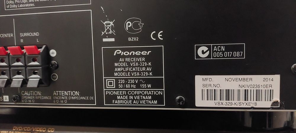 Ресивър ONKYO TX-NR414 и PIONEER VSX329K с дистанционни.