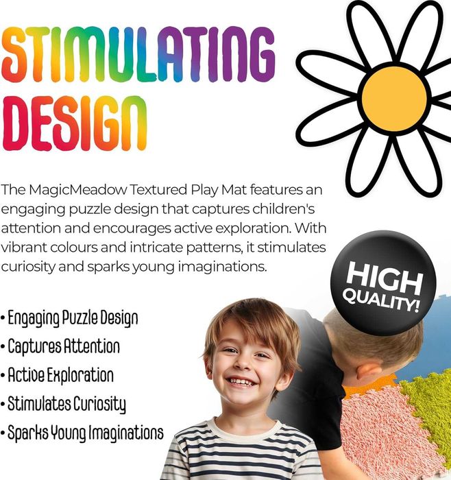 Текстурирана подложка за игра MagicMeadow, сензорни подложки, 6 бр