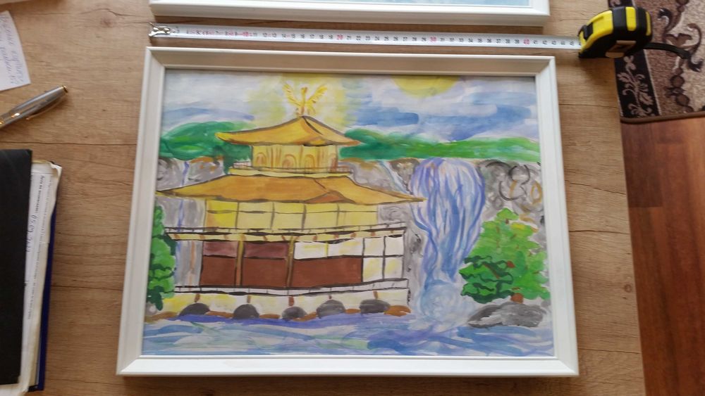 2 Картини. рисуваани на ръка с акварел. В чудесни рамки със стъкло отпред.