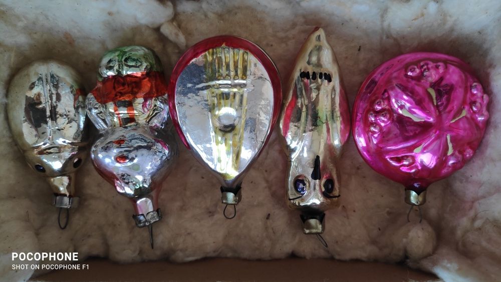 Игрушки ёлочные стеклянные СССР