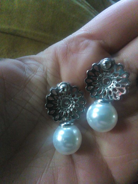 Superbi cercei de efect in forma de inima perla, zirconii - 4 modele