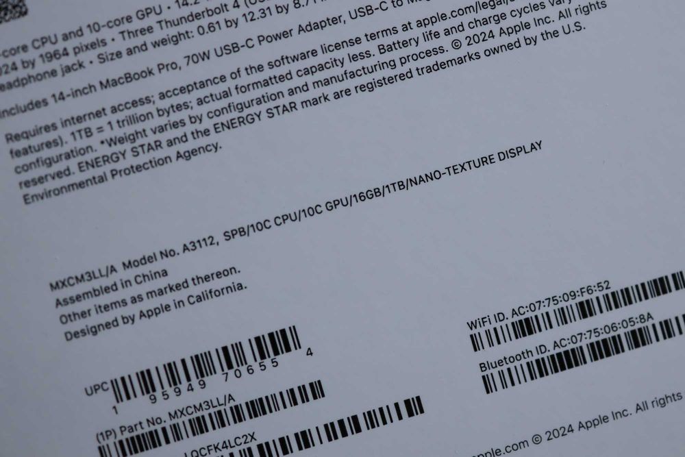 Macbook Pro 14 M4 16Gb / 1 TB / Nano-Texture Display