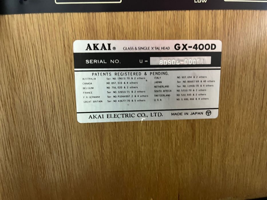 Vand magnetofon akai gx 400