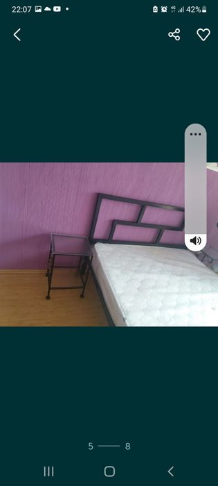 Pat metalic modern 140x200, pat fier forjat, pat dormitor, pat matrimo