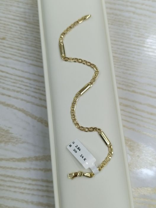 Золотое браслет,Турецкая изделия мидас, проба 585, вес 2,84 гр, р 20с