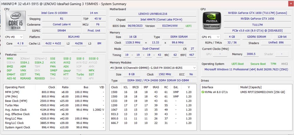 Laptop Lenovo ideapad3 Gaming