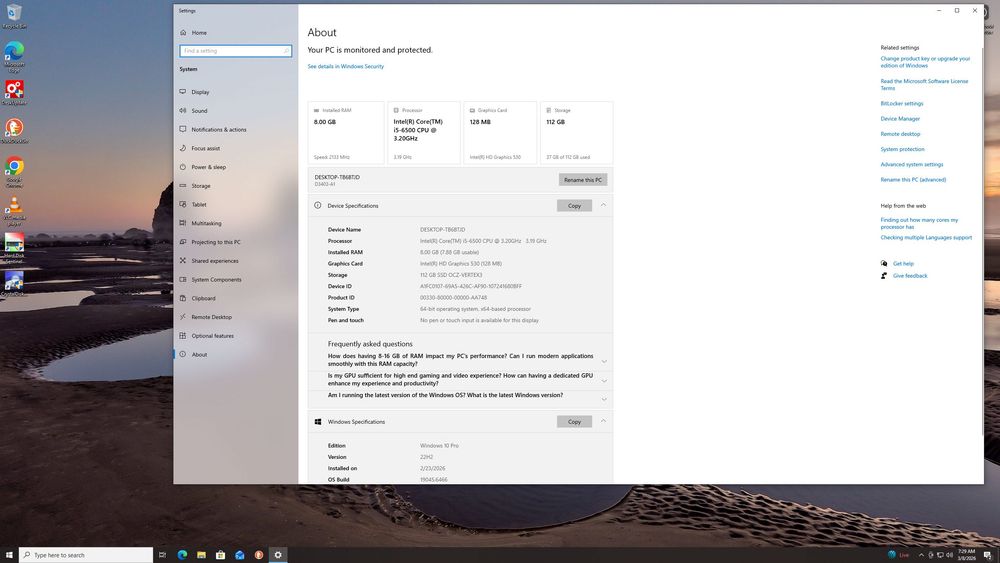 Mini PC Fujitsu ESPRIMO Q556 | Intel i5-6500 | 8GB DDR4