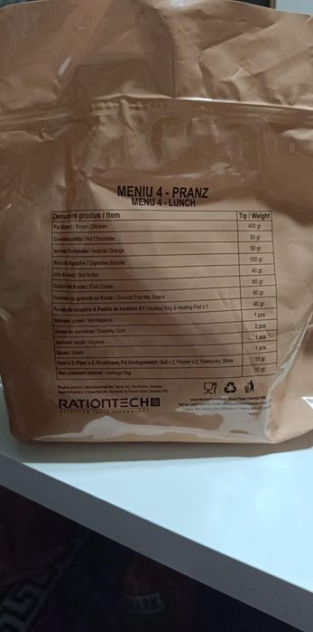 Pachete alimentare sigilate – ideale pentru camping