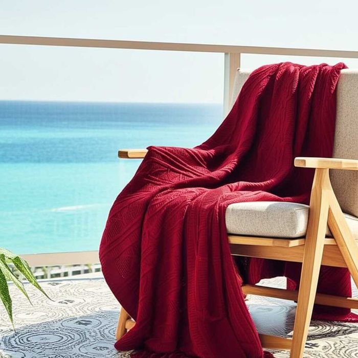 Плед Романтичный Golden Needle — Роскошный вязаный